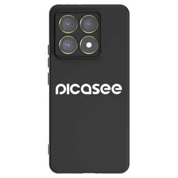 Picasee Xiaomi 14T Hülle - Schwarzes Silikon - Picasee - new logo - white
