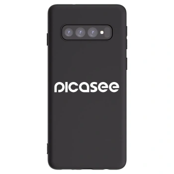 Picasee Samsung Galaxy S10 G973 Hülle - Schwarzes Silikon - Picasee - new logo - white