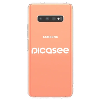 Picasee Samsung Galaxy S10 Plus G975 Hülle - Transparentes Silikon - Picasee - new logo - white