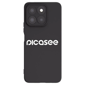 Picasee Honor X8c Hülle - Schwarzes Silikon - Picasee - new logo - white