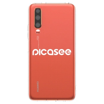 Picasee Huawei P30 Hülle - Transparentes Silikon - Picasee - new logo - white