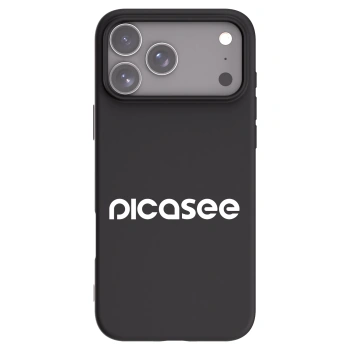 Picasee Apple iPhone 17 Pro Max Hülle - Schwarzes Silikon - Picasee - new logo - white