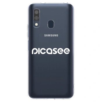Picasee Samsung Galaxy A40 A405F Hülle - Transparentes Silikon - Picasee - new logo - white