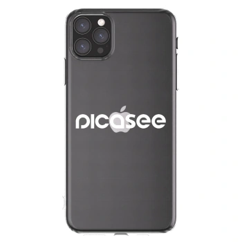 Picasee Apple iPhone 11 Pro Max Hülle - Transparentes Silikon - Picasee - new logo - white