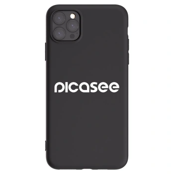 Picasee Apple iPhone 11 Pro Max Hülle - Schwarzes Silikon - Picasee - new logo - white