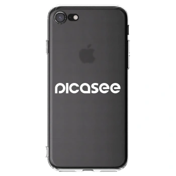 Picasee Apple iPhone 8 Hülle - Transparentes Silikon - Picasee - new logo - white