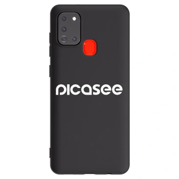 Picasee Samsung Galaxy A21s Hülle - Schwarzes Silikon - Picasee - new logo - white
