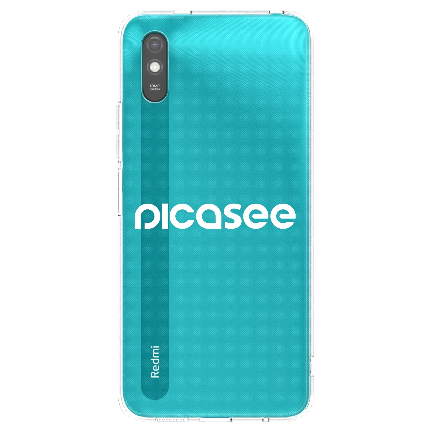 Picasee Xiaomi Redmi 9A Hülle - Schwarzes Silikon - Picasee - new logo - white