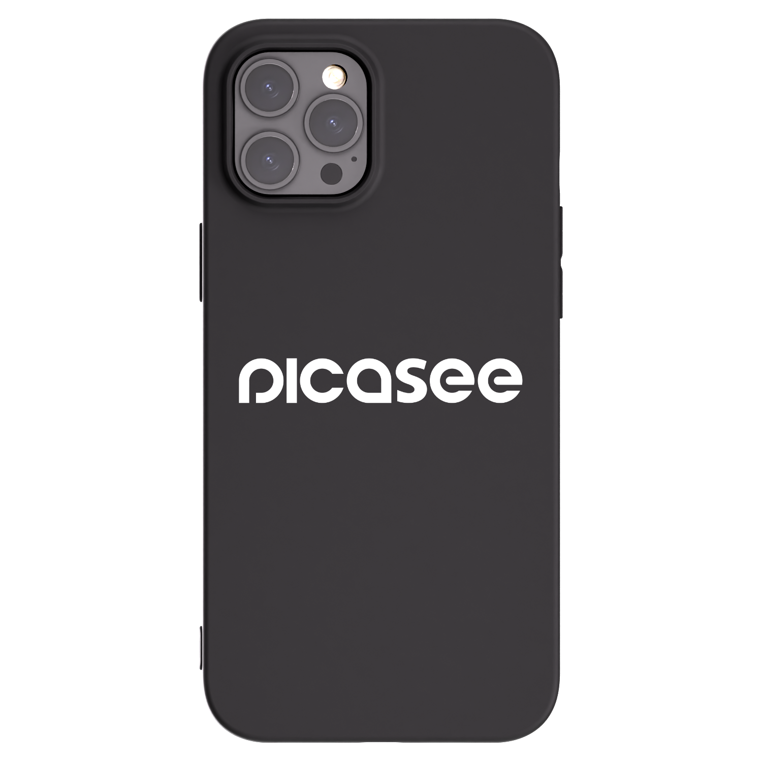 Picasee Apple iPhone 12 Pro Max Hülle - Schwarzes Silikon - Picasee - new logo - white