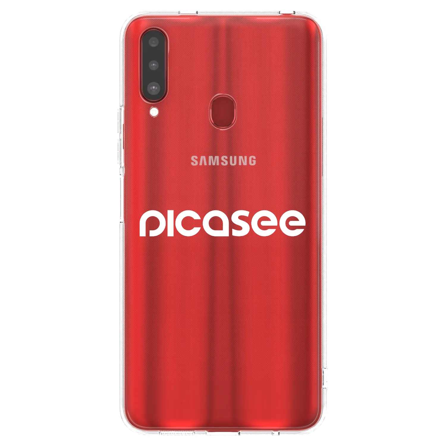 Picasee Samsung Galaxy A20s Hülle - Transparentes Silikon - Picasee - new logo - white