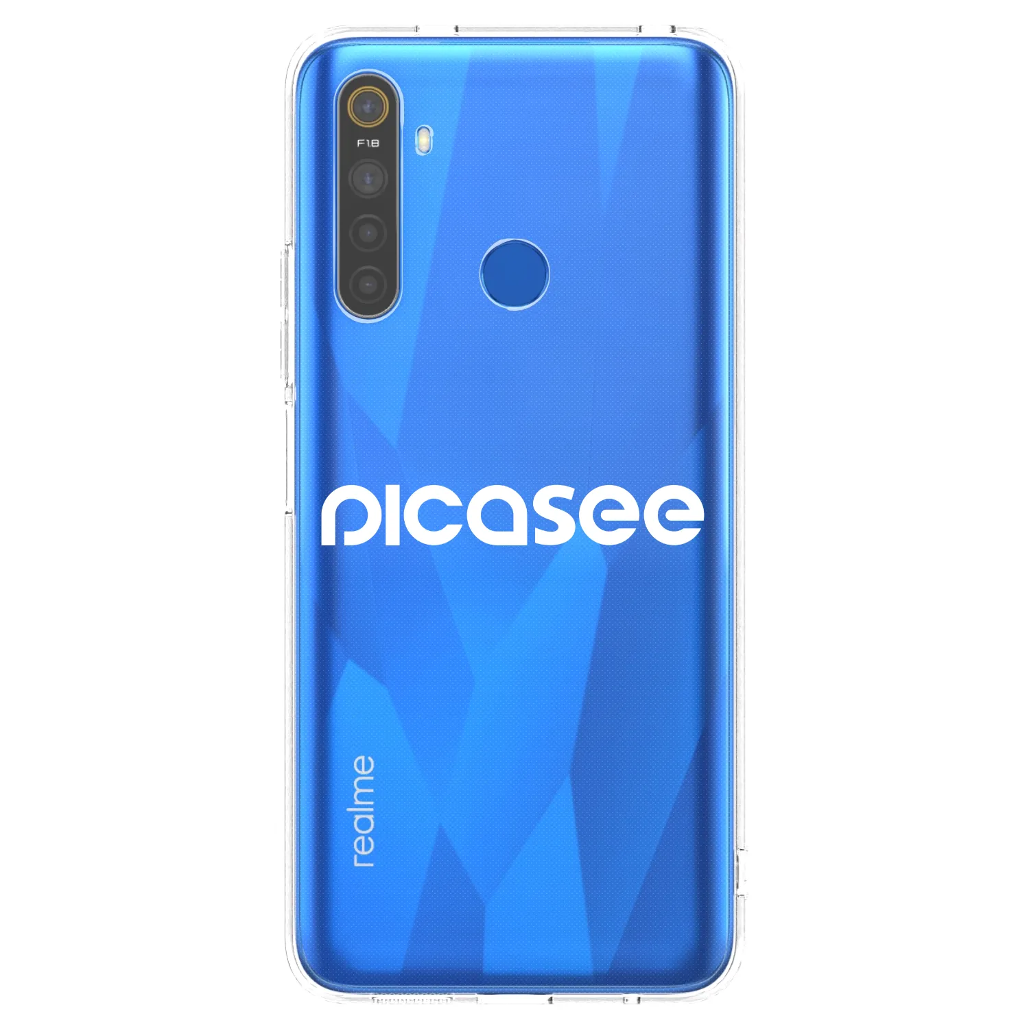 Picasee Realme 5 Hülle - Transparentes Silikon - Picasee - new logo - white