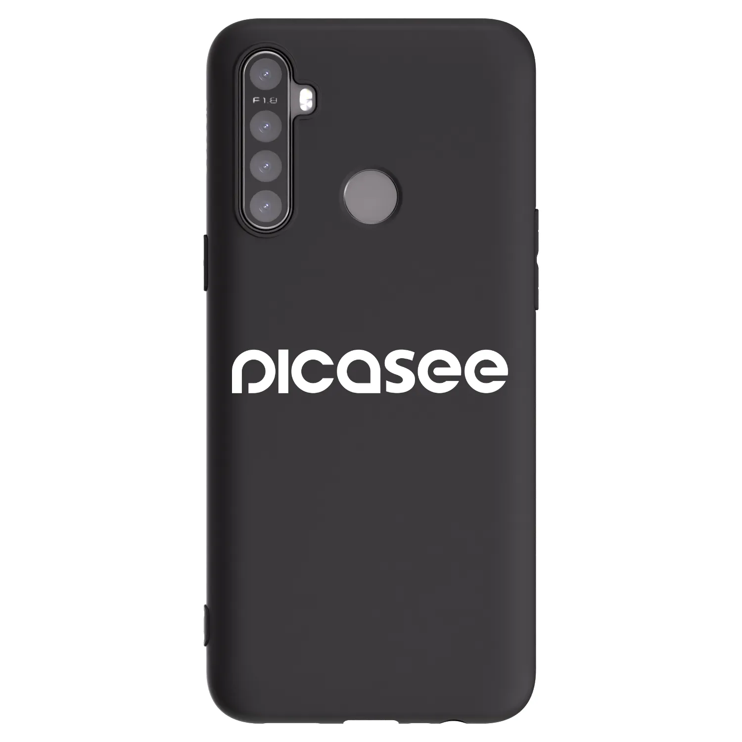 Picasee Realme 5 Hülle - Schwarzes Silikon - Picasee - new logo - white