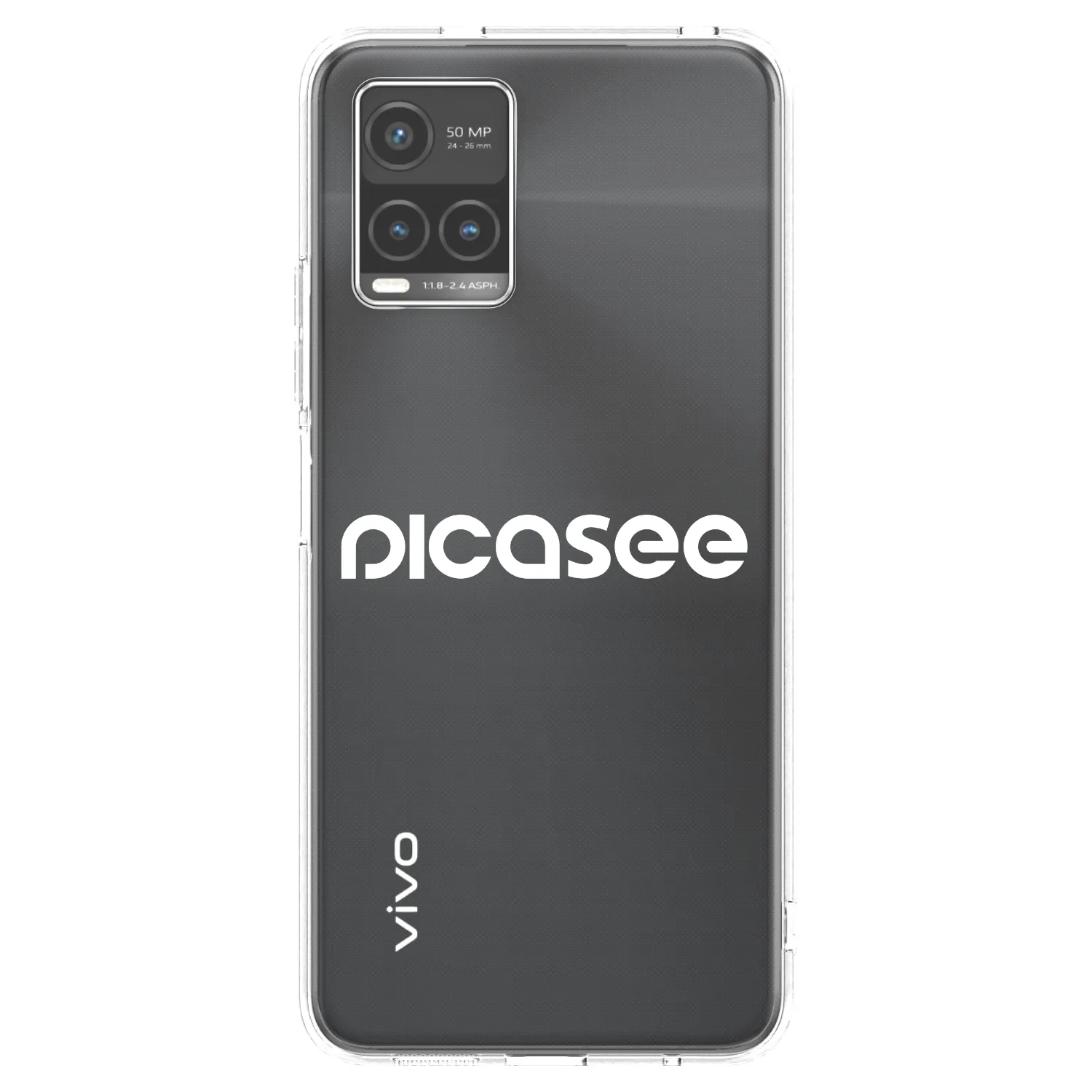Picasee Vivo Y33s Hülle - Transparentes Silikon - Picasee - new logo - white