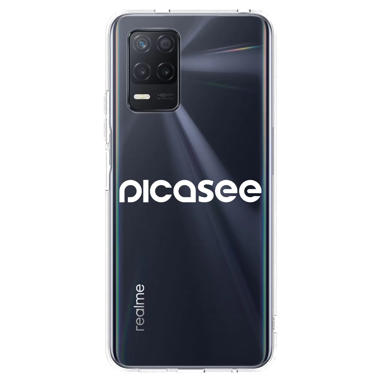 Picasee Realme 8 5G Hülle - Transparentes Silikon - Picasee - new logo - white