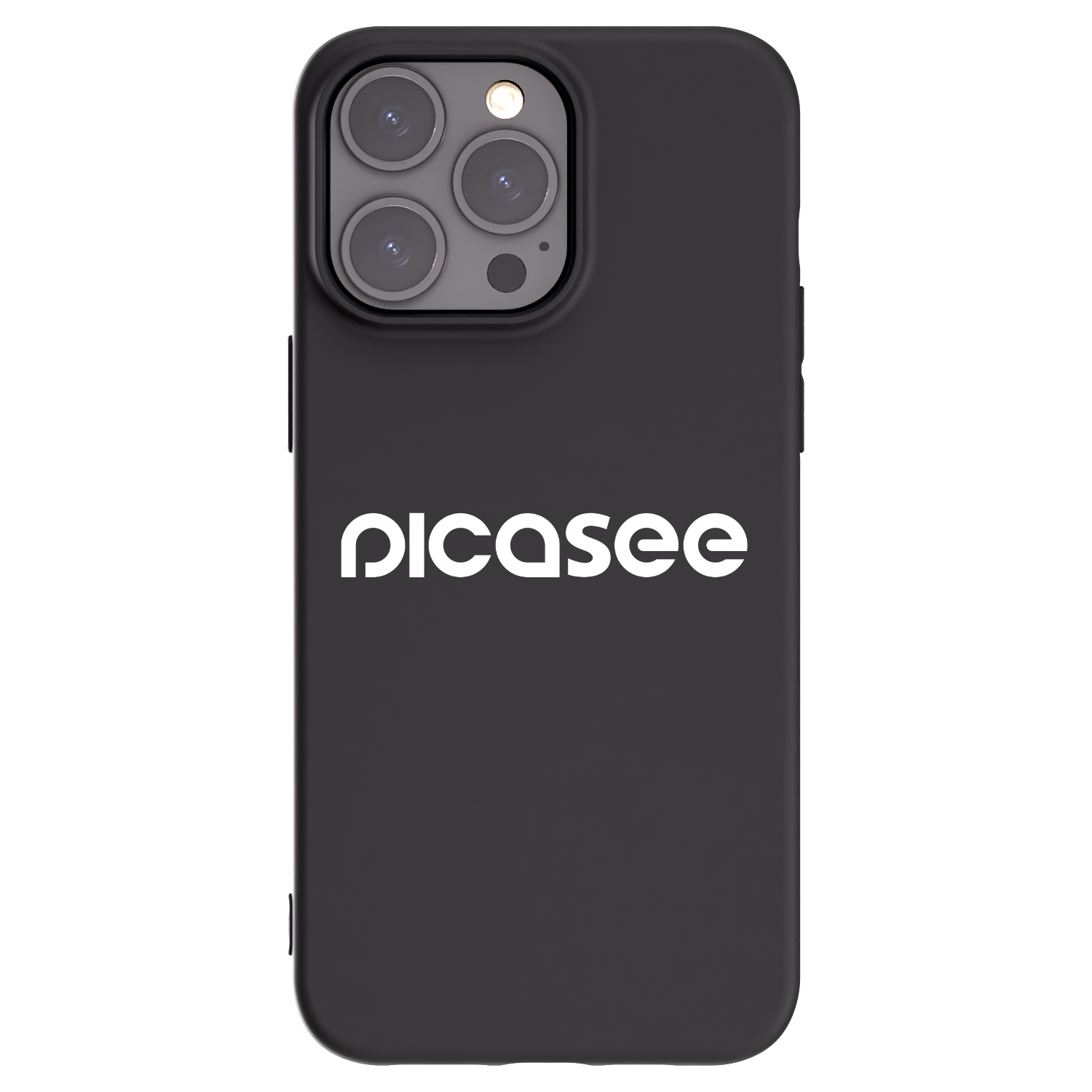 Picasee Apple iPhone 15 Pro Max Hülle - Schwarzes Silikon - Picasee - new logo - white