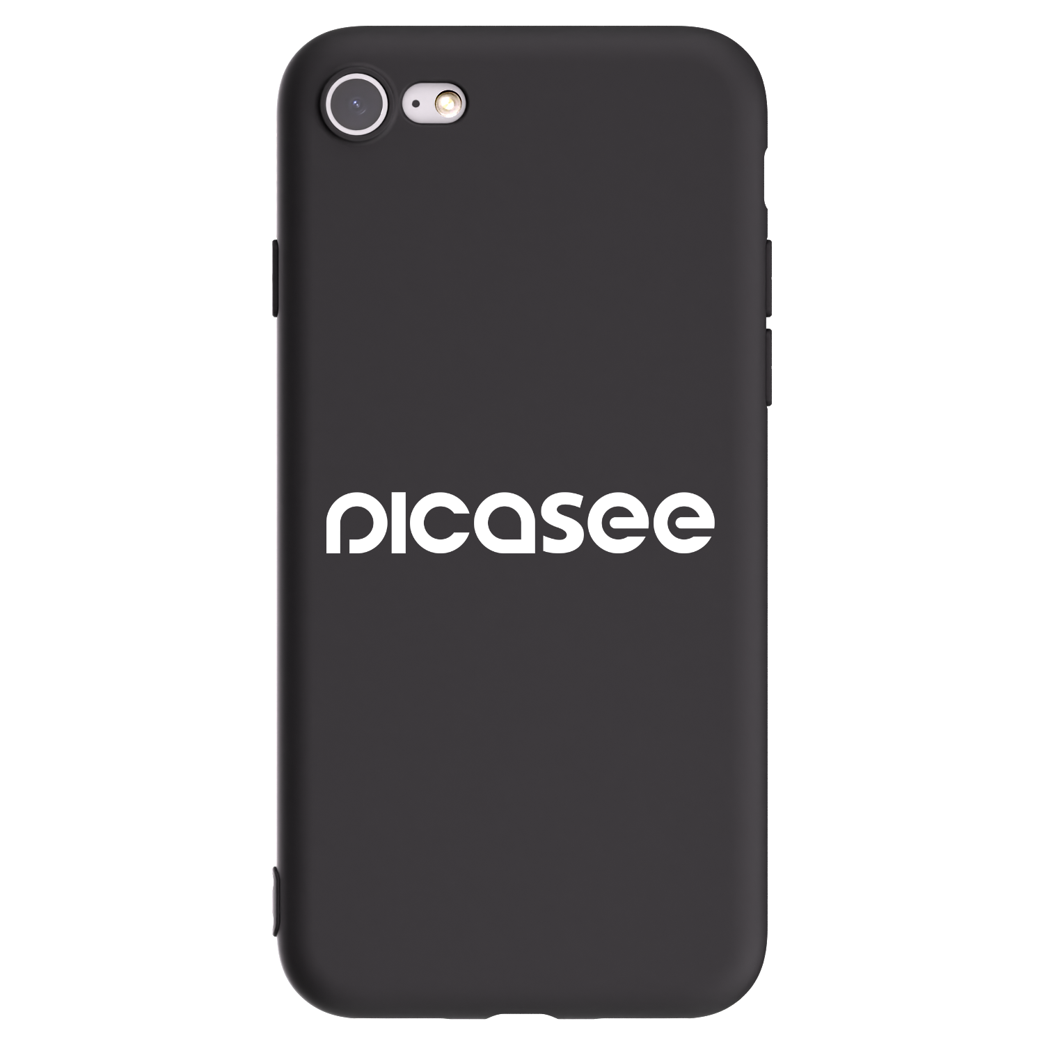 Picasee Apple iPhone 8 Hülle - Schwarzes Silikon - Picasee - new logo - white