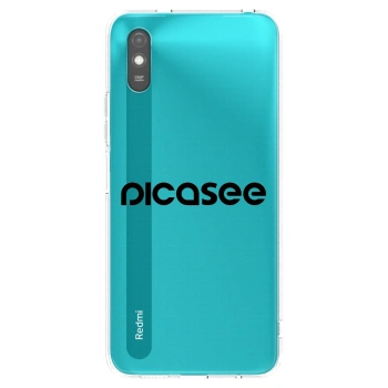 Picasee Xiaomi Redmi 9A Hülle - Transparentes Silikon - Picasee - new logo - black
