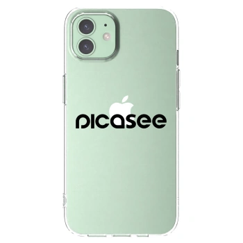 Picasee Apple iPhone 12 Pro Hülle - Transparentes Silikon - Picasee - new logo - black