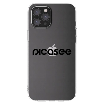 Picasee Apple iPhone 12 Pro Max Hülle - Transparentes Silikon - Picasee - new logo - black