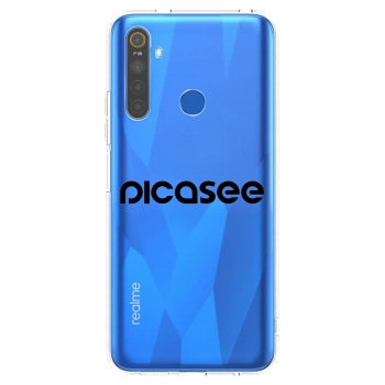 Picasee Realme 5 Hülle - Transparentes Silikon - Picasee - new logo - black