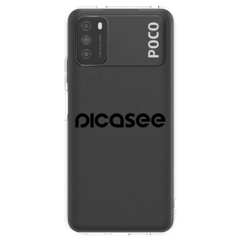 Picasee Xiaomi Poco M3 Hülle - Transparentes Silikon - Picasee - new logo - black