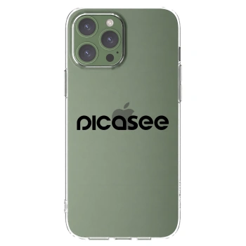 Picasee Apple iPhone 13 Pro Max Hülle - Transparentes Silikon - Picasee - new logo - black
