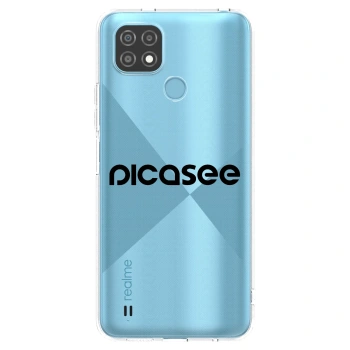 Picasee Realme C21 Hülle - Transparentes Silikon - Picasee - new logo - black