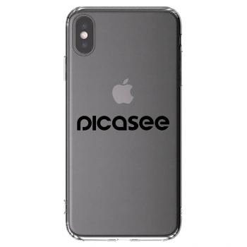 Picasee Apple iPhone XS Max Hülle - Transparentes Silikon - Picasee - new logo - black