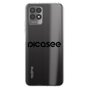 Picasee Realme 8i Hülle - Transparentes Silikon - Picasee - new logo - black