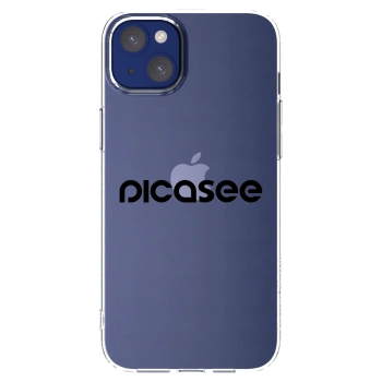 Picasee Apple iPhone 14 Plus Hülle - Transparentes Silikon - Picasee - new logo - black