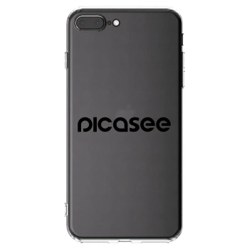 Picasee Apple iPhone 8 Plus Hülle - Transparentes Silikon - Picasee - new logo - black