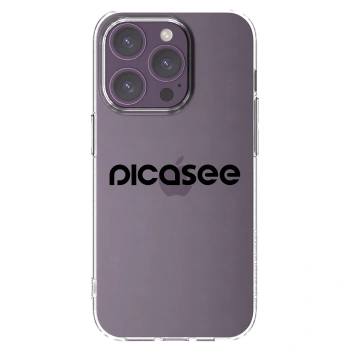 Picasee Apple iPhone 14 Pro Hülle - Transparentes Silikon - Picasee - new logo - black