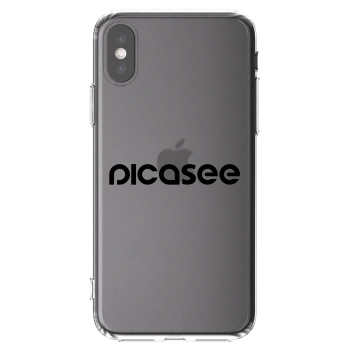 Picasee Apple iPhone X/XS Hülle - Transparentes Silikon - Picasee - new logo - black