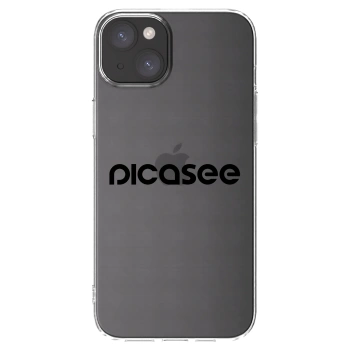 Picasee Apple iPhone 15 Plus Hülle - Transparentes Silikon - Picasee - new logo - black
