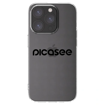 Picasee Apple iPhone 15 Pro Hülle - Transparentes Silikon - Picasee - new logo - black