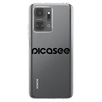 Picasee Honor X7a Hülle - Transparentes Silikon - Picasee - new logo - black