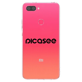 Picasee Xiaomi Mi 8 Lite Hülle - Transparentes Silikon - Picasee - new logo - black
