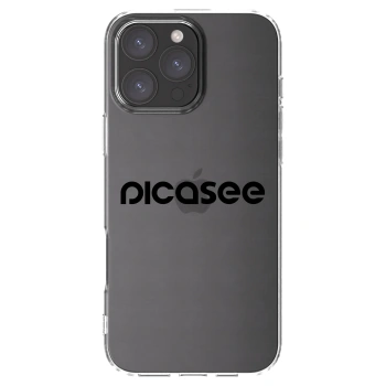 Picasee Apple iPhone 16 Pro Max Hülle - Transparentes Silikon - Picasee - new logo - black