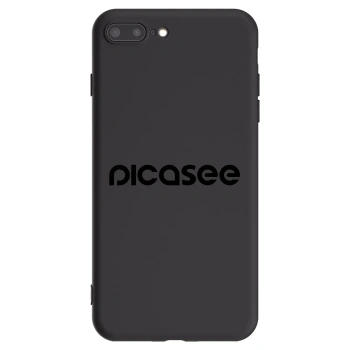 Picasee Apple iPhone 7 Plus Hülle - Schwarzes Silikon - Picasee - new logo - black
