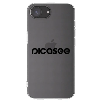 Picasee Apple iPhone 16e Hülle - Transparentes Silikon - Picasee - new logo - black