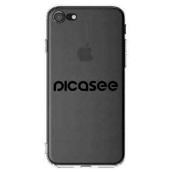 Picasee Apple iPhone 7 Hülle - Transparentes Silikon - Picasee - new logo - black