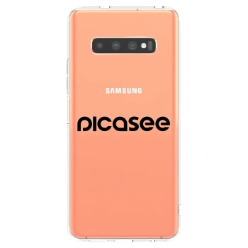 Picasee Samsung Galaxy S10 Plus G975 Hülle - Transparentes Silikon - Picasee - new logo - black