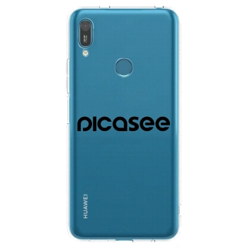 Picasee Huawei Y7 2019 Hülle - Transparentes Silikon - Picasee - new logo - black