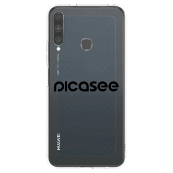 Picasee Huawei P40 Lite E Hülle - Transparentes Silikon - Picasee - new logo - black