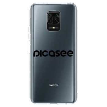 Picasee Xiaomi Redmi Note 9S Hülle - Transparentes Silikon - Picasee - new logo - black