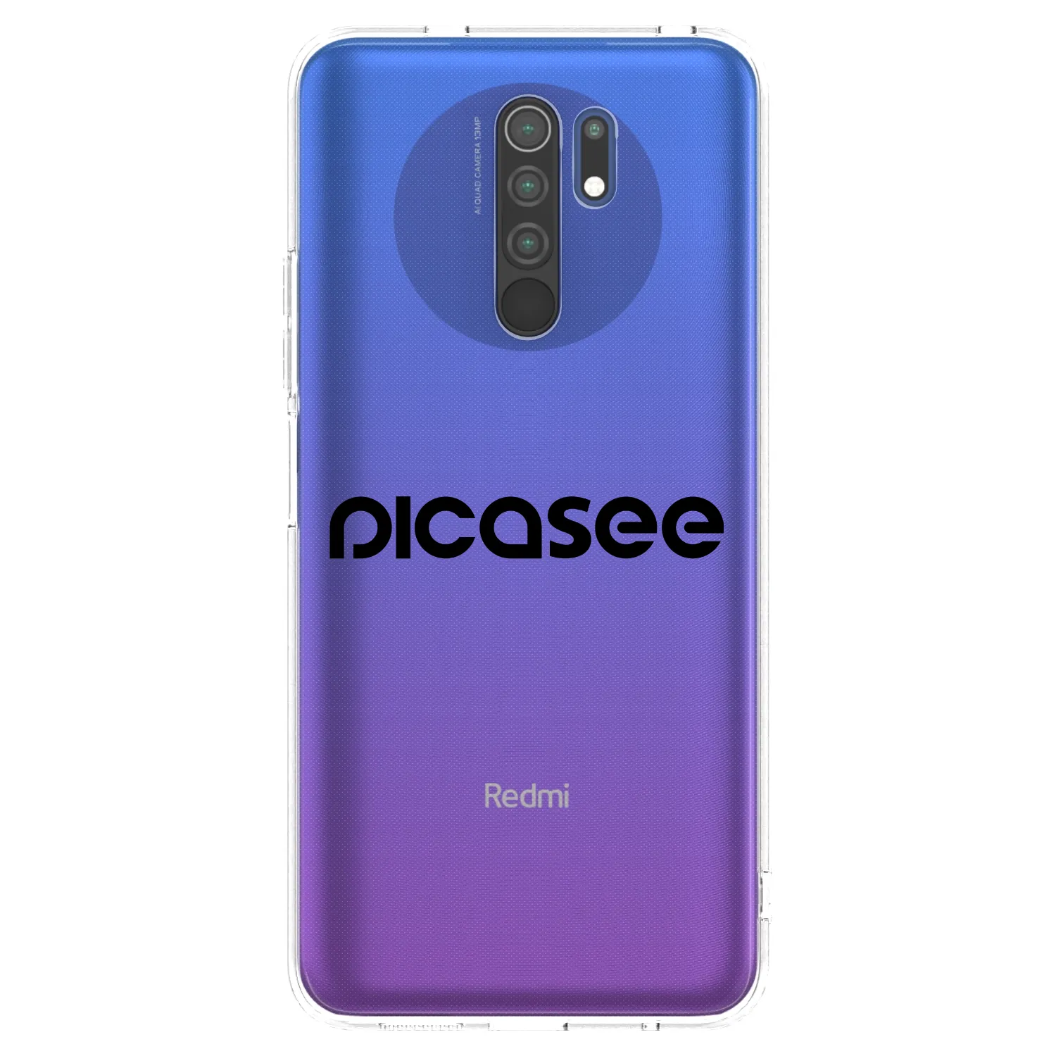 Picasee Xiaomi Redmi 9 Hülle - Transparentes Silikon - Picasee - new logo - black