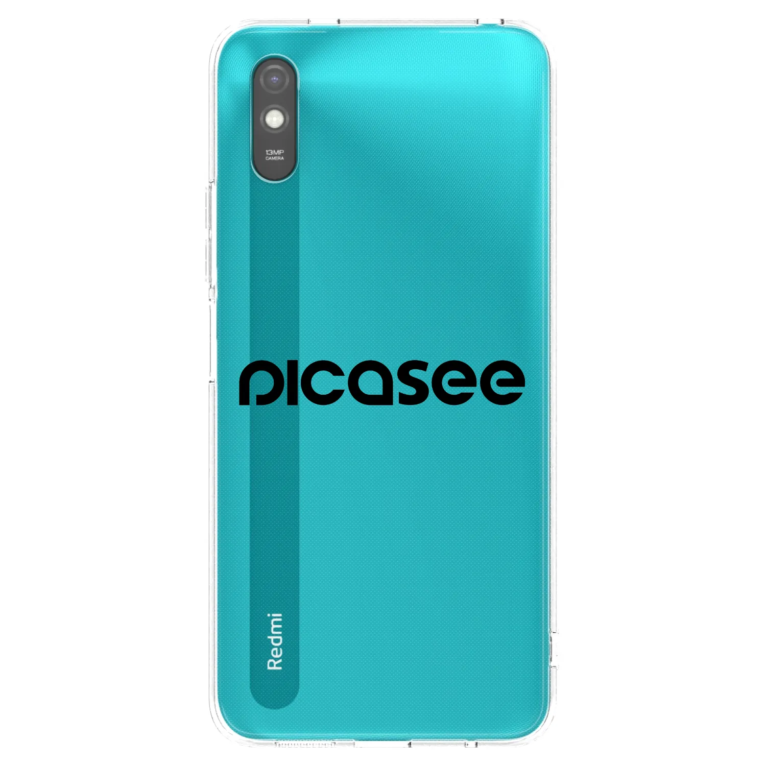 Picasee Xiaomi Redmi 9A Hülle - Transparentes Silikon - Picasee - new logo - black