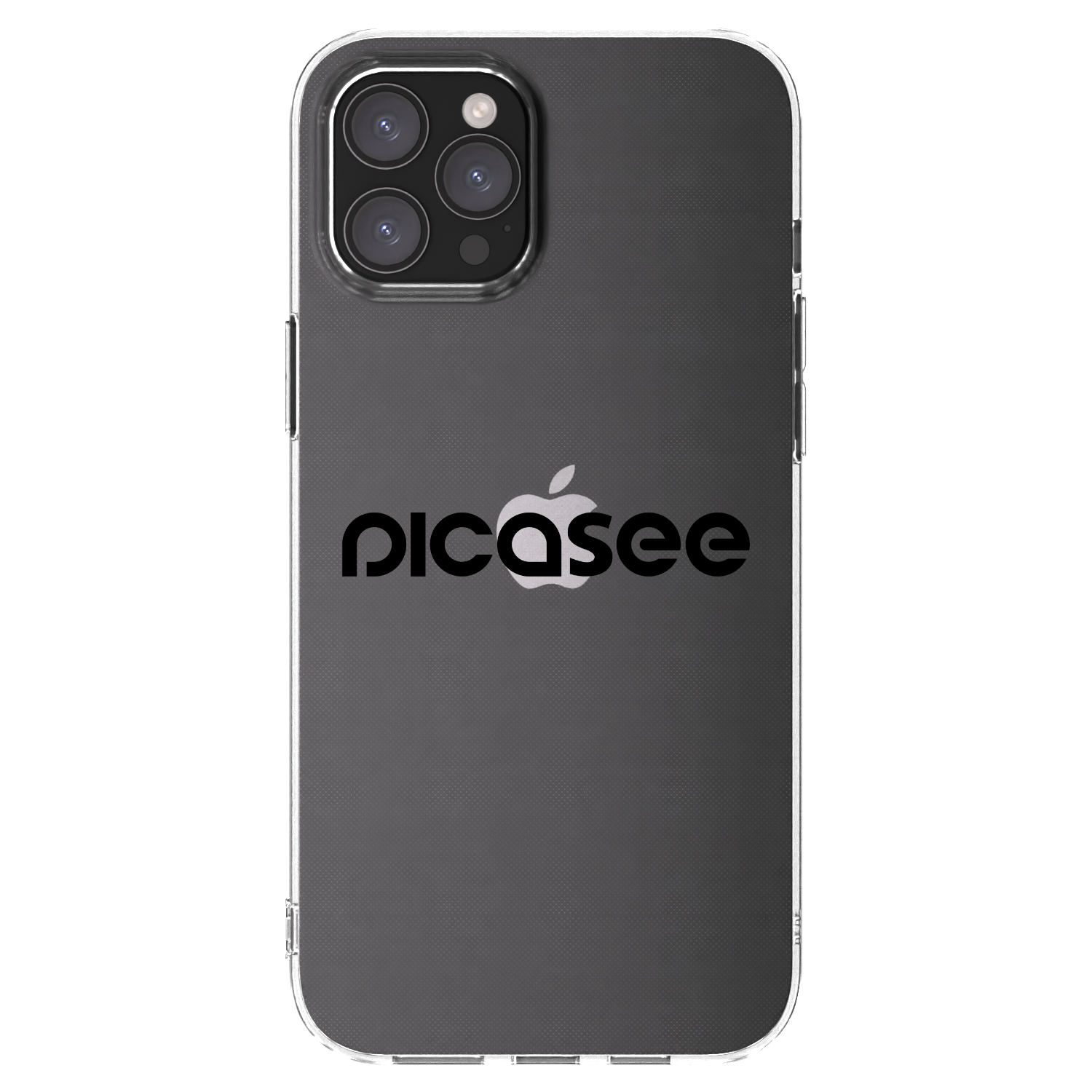 Picasee Apple iPhone 12 Pro Max Hülle - Transparentes Silikon - Picasee - new logo - black