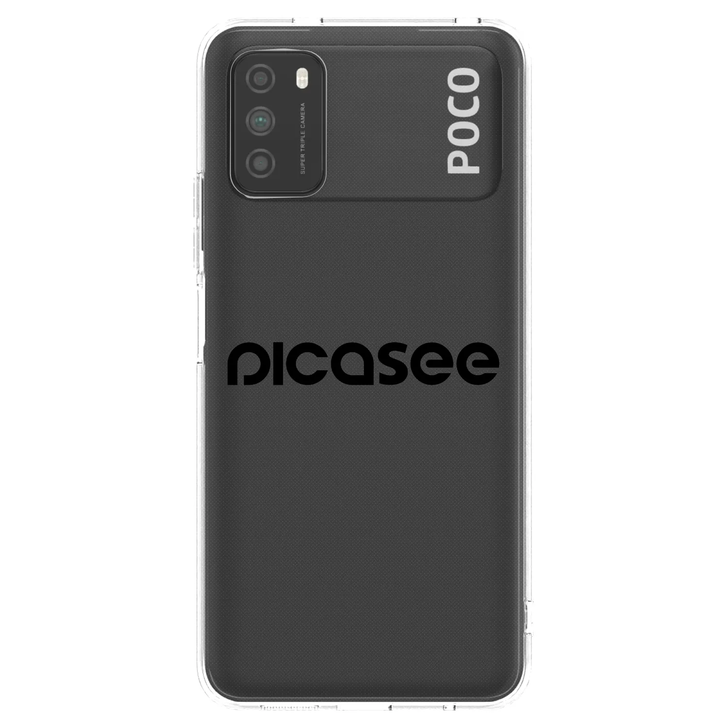 Picasee Xiaomi Poco M3 Hülle - Transparentes Silikon - Picasee - new logo - black
