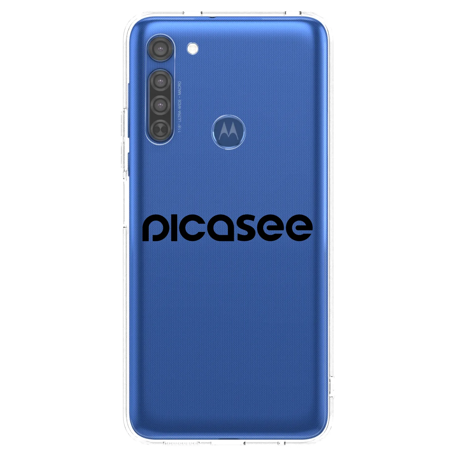 Picasee Motorola Moto G8 Hülle - Transparentes Silikon - Picasee - new logo - black